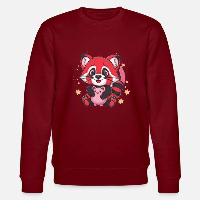 Panda Kawaii Rouge avec Tirelire - Sweat bio CHANGER Stanley/Stella Unisexe - bordeaux