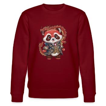 Panda roux avec dragon chinois - Sweat bio CHANGER Stanley/Stella Unisexe - bordeaux - Devant - Nik (191cm) & Marisol (170cm)