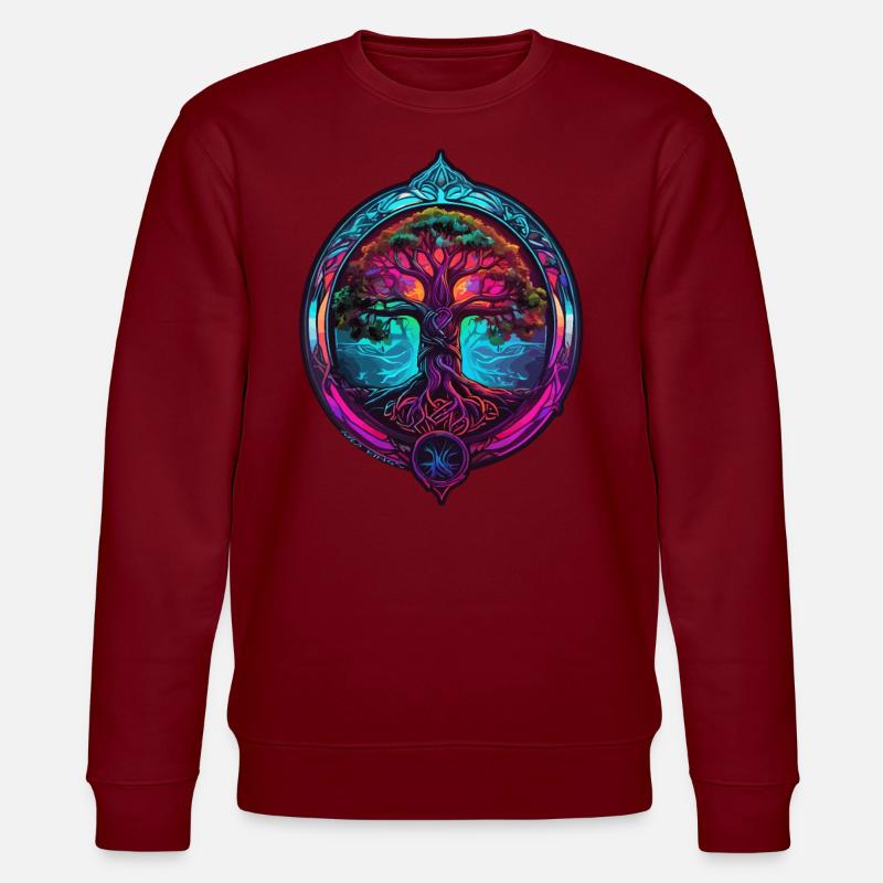 Yggdrasil - Stanley/Stella Unisex Bio-Sweatshirt CHANGER  - Burgunderrot