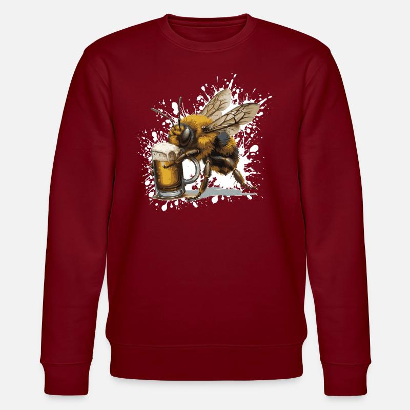 Biene Bier Lustig - Stanley/Stella Unisex Bio-Sweatshirt CHANGER  - Burgunderrot