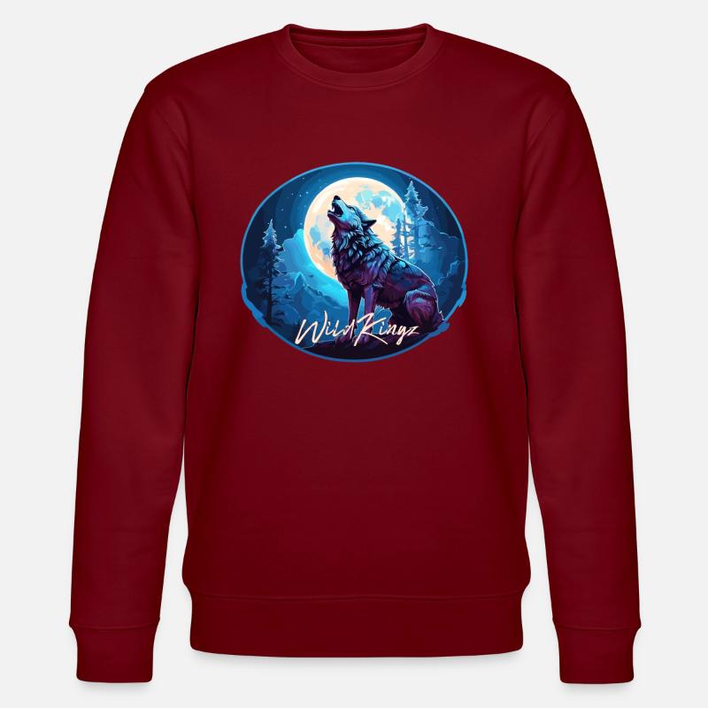 Wolf - Stanley/Stella Unisex Bio-Sweatshirt CHANGER  - Burgunderrot