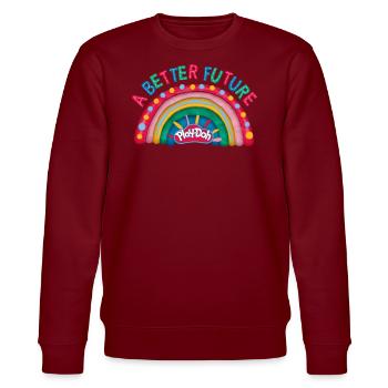 Play-Doh Regenbogen Aus Knete Eine Bessere Zukunft - Stanley/Stella Unisex Bio-Sweatshirt CHANGER  - Burgunderrot - Vorne - Nik (191cm) & Marisol (170cm)