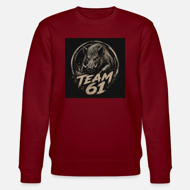 Team 61 Wildschwein Kraftlogo - Stanley/Stella Unisex Bio-Sweatshirt CHANGER - Burgunderrot