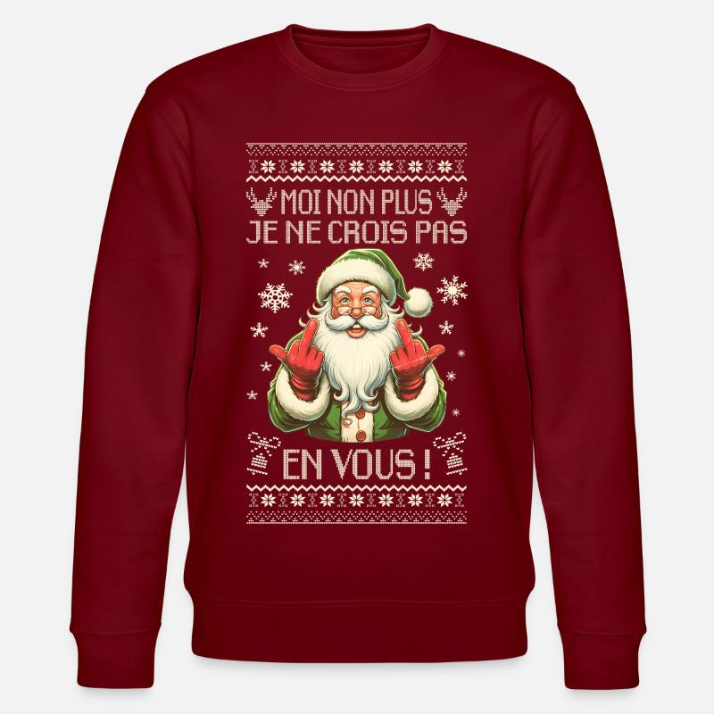 Weihnachtsmann Sarkastischer Humor - Weihnachtsgeschenk - Stanley/Stella Unisex Bio-Sweatshirt CHANGER  - Burgunderrot