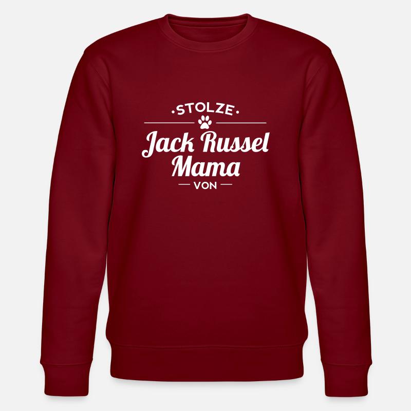 Jack Russel-Mama Wunschname - Stanley/Stella Unisex Bio-Sweatshirt CHANGER  - Burgunderrot