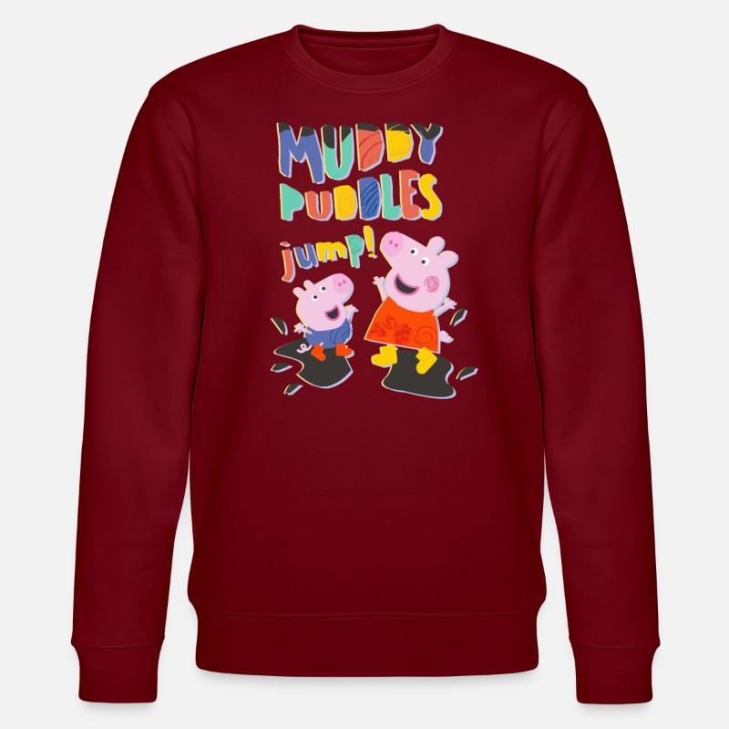 Peppa Wutz Matschepampe Muddy Puddles Schorsch - Stanley/Stella Unisex Bio-Sweatshirt CHANGER  - Burgunderrot
