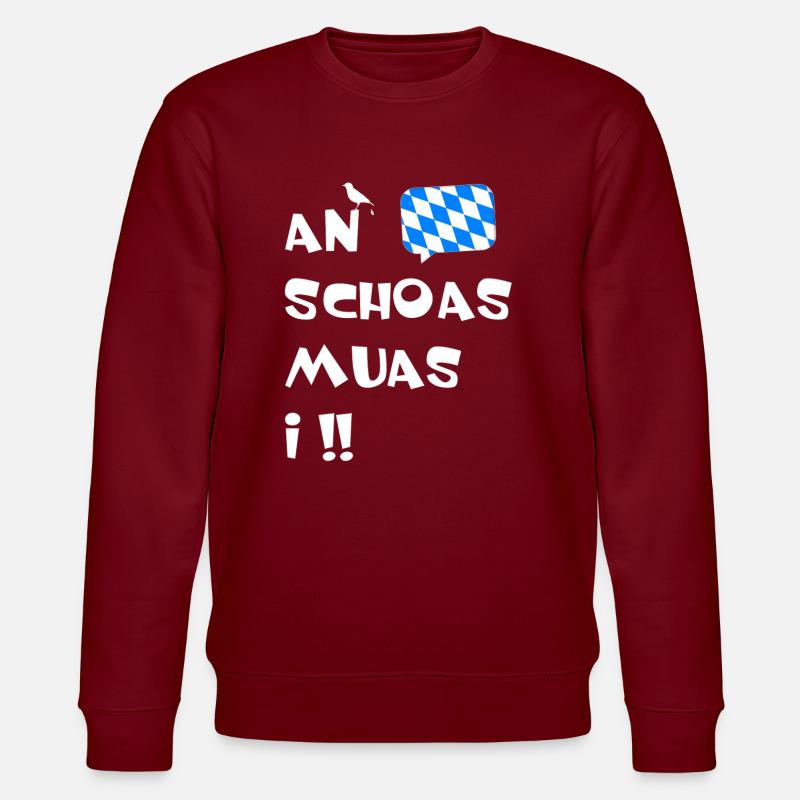 An Schoas muas i - Stanley/Stella Unisex Bio-Sweatshirt CHANGER  - Burgunderrot