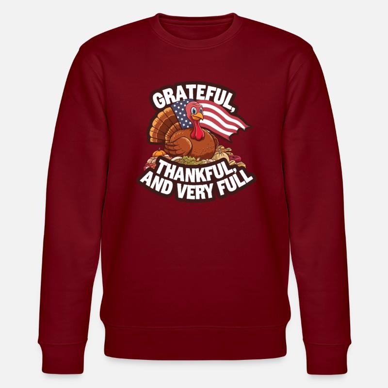 Lustiger Thanksgiving Truthahn - Stanley/Stella Unisex Bio-Sweatshirt CHANGER  - Burgunderrot