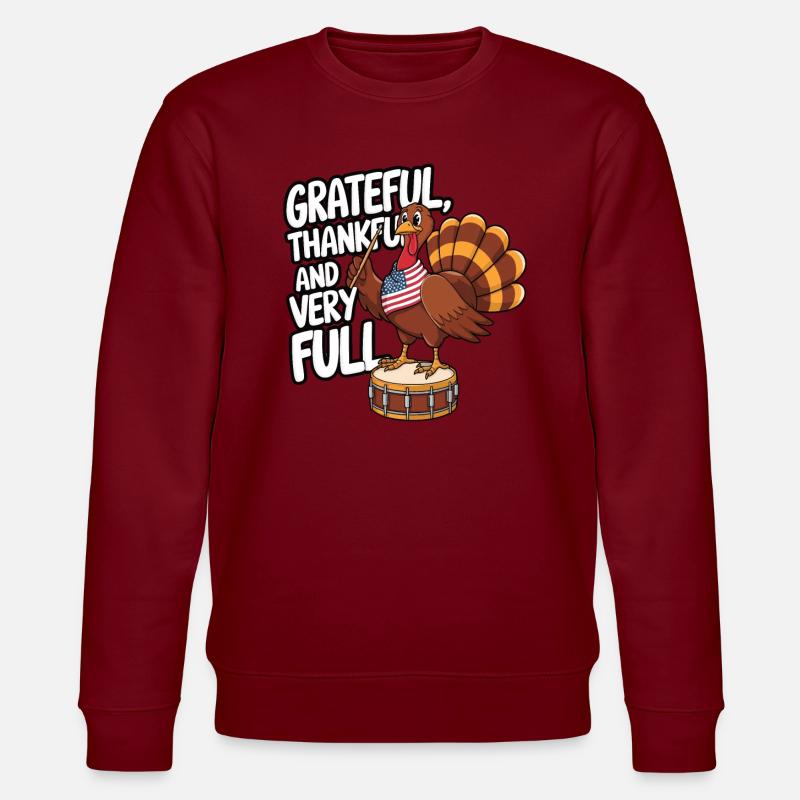 Dinde drôle de Thanksgiving - Sweat bio CHANGER Stanley/Stella Unisexe - bordeaux