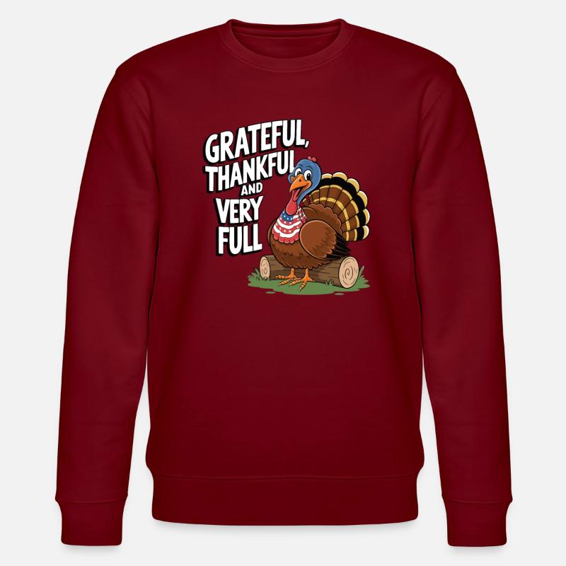 Dinde drôle de Thanksgiving - Sweat bio CHANGER Stanley/Stella Unisexe - bordeaux