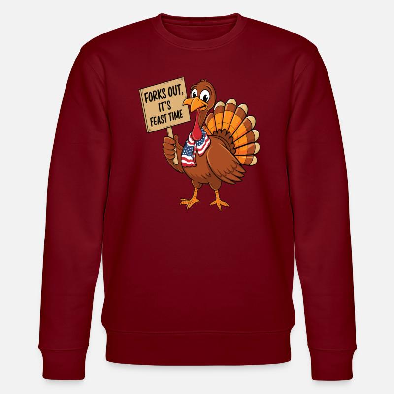 Dinde drôle de Thanksgiving - Sweat bio CHANGER Stanley/Stella Unisexe - bordeaux