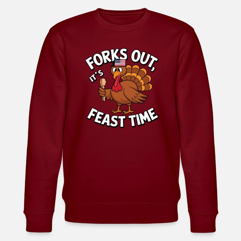 Dinde drôle de Thanksgiving - Sweat bio CHANGER Stanley/Stella Unisexe - bordeaux