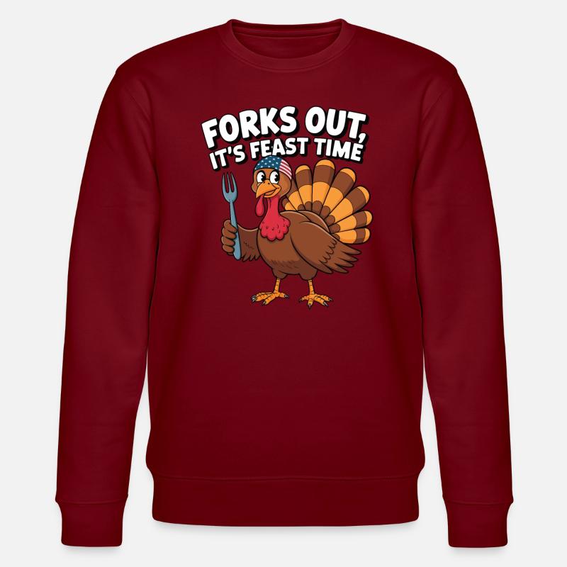 Dinde drôle de Thanksgiving - Sweat bio CHANGER Stanley/Stella Unisexe - bordeaux