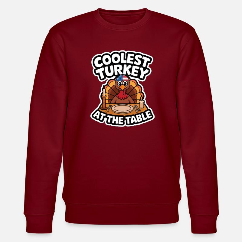 Dinde drôle de Thanksgiving - Sweat bio CHANGER Stanley/Stella Unisexe - bordeaux