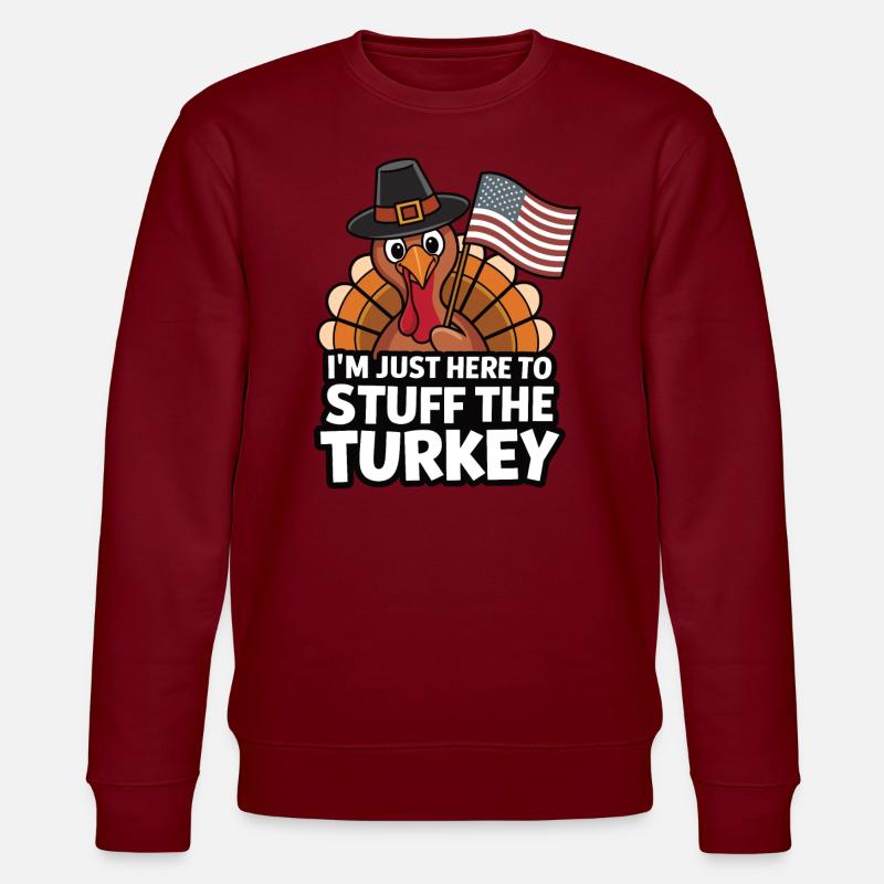 Dinde drôle de Thanksgiving - Sweat bio CHANGER Stanley/Stella Unisexe - bordeaux
