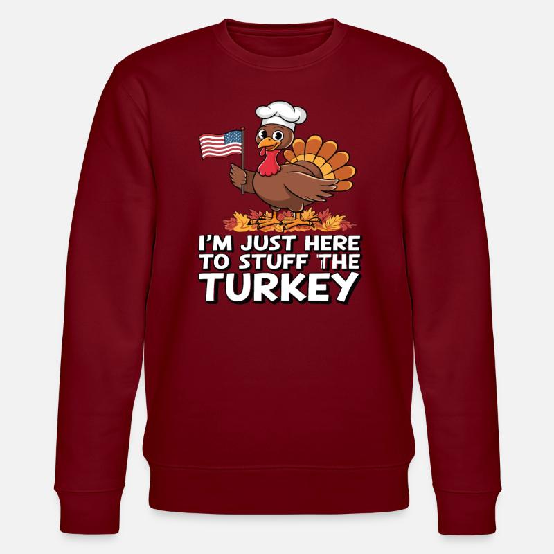 Dinde drôle de Thanksgiving - Sweat bio CHANGER Stanley/Stella Unisexe - bordeaux