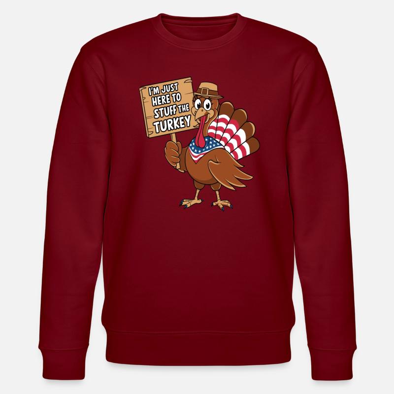 Lustiger Thanksgiving Truthahn - Stanley/Stella Unisex Bio-Sweatshirt CHANGER  - Burgunderrot