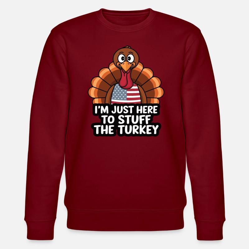 Lustiger Thanksgiving Truthahn - Stanley/Stella Unisex Bio-Sweatshirt CHANGER  - Burgunderrot