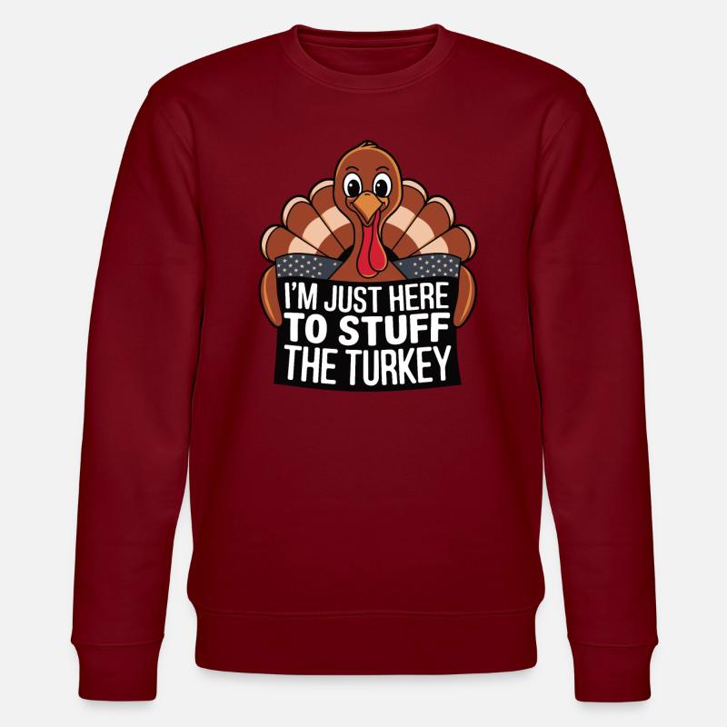 Lustiger Thanksgiving Truthahn - Stanley/Stella Unisex Bio-Sweatshirt CHANGER  - Burgunderrot