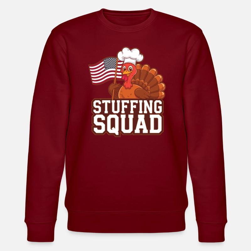 Lustiger Thanksgiving Truthahn - Stanley/Stella Unisex Bio-Sweatshirt CHANGER  - Burgunderrot