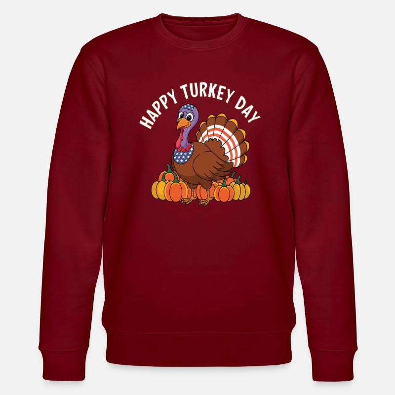 Dinde drôle de Thanksgiving - Sweat bio CHANGER Stanley/Stella Unisexe - bordeaux