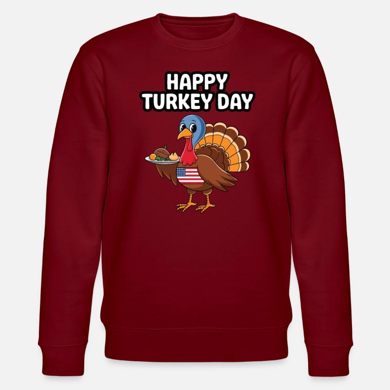 Dinde drôle de Thanksgiving - Sweat bio CHANGER Stanley/Stella Unisexe - bordeaux