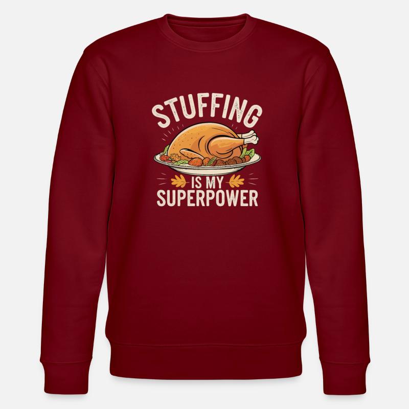 Dinde drôle de Thanksgiving - Sweat bio CHANGER Stanley/Stella Unisexe - bordeaux