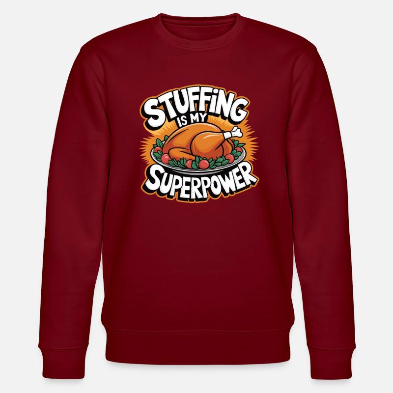 Lustiger Thanksgiving Truthahn - Stanley/Stella Unisex Bio-Sweatshirt CHANGER  - Burgunderrot