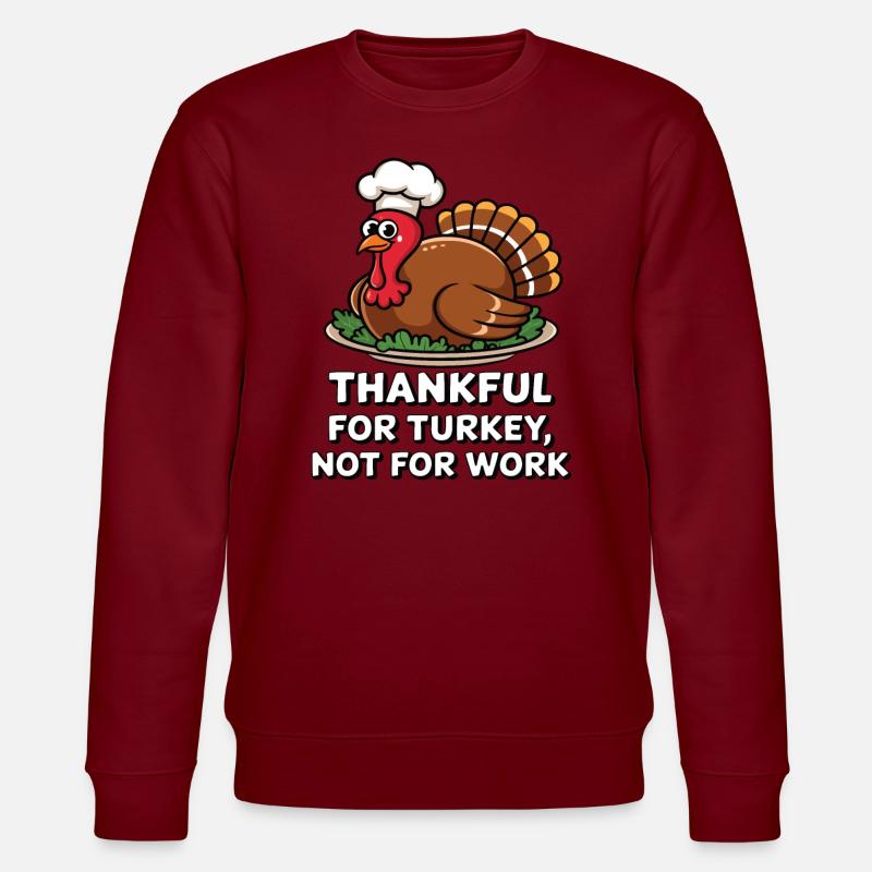 Lustiger Thanksgiving Truthahn - Stanley/Stella Unisex Bio-Sweatshirt CHANGER  - Burgunderrot
