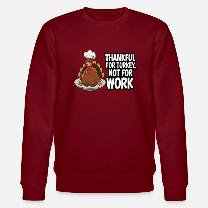 Lustiger Thanksgiving Truthahn - Stanley/Stella Unisex Bio-Sweatshirt CHANGER  - Burgunderrot