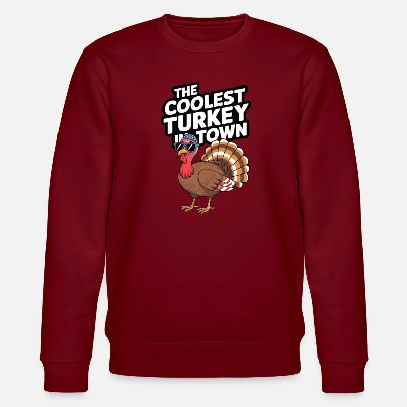 Lustiger Thanksgiving Truthahn - Stanley/Stella Unisex Bio-Sweatshirt CHANGER  - Burgunderrot