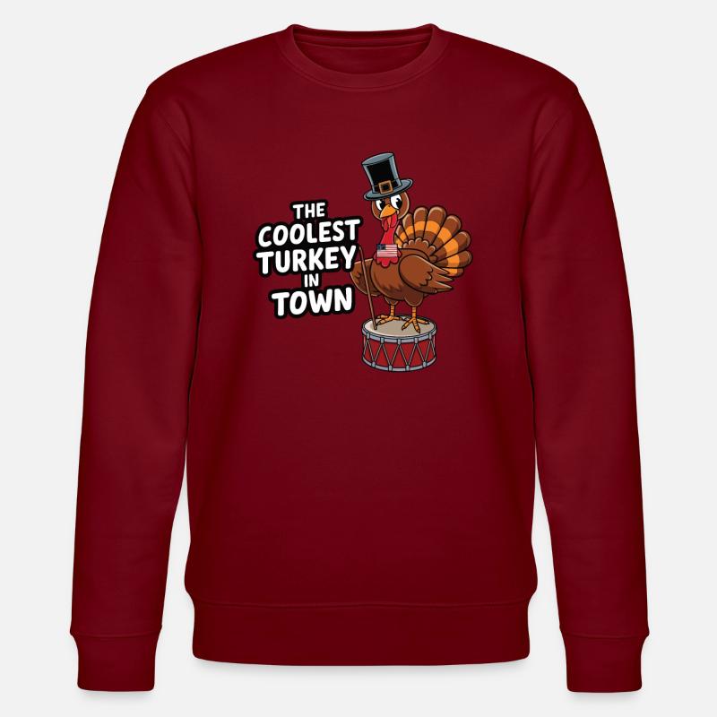 Dinde drôle de Thanksgiving - Sweat bio CHANGER Stanley/Stella Unisexe - bordeaux