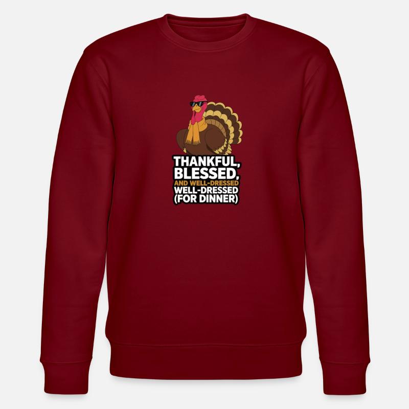 Dinde drôle de Thanksgiving - Sweat bio CHANGER Stanley/Stella Unisexe - bordeaux