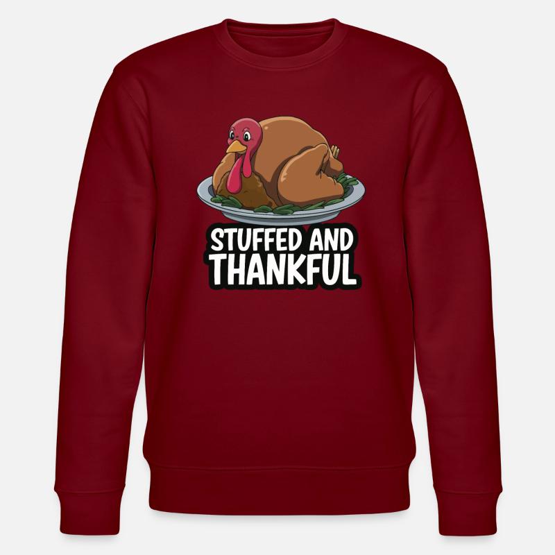 Lustiger Thanksgiving Truthahn - Stanley/Stella Unisex Bio-Sweatshirt CHANGER - Burgunderrot