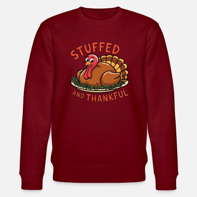 Lustiger Thanksgiving Truthahn - Stanley/Stella Unisex Bio-Sweatshirt CHANGER  - Burgunderrot