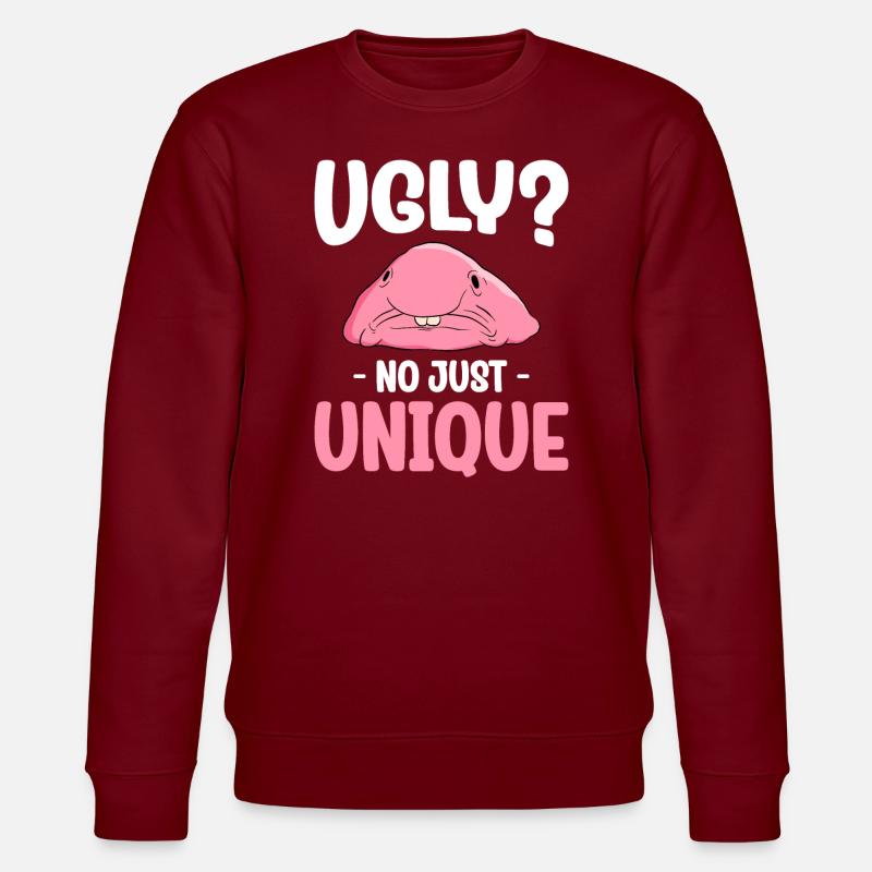 Funny Blobfish Cute Blobfish - Stanley/Stella CHANGER Unisex Organic Sweatshirt - burgundy