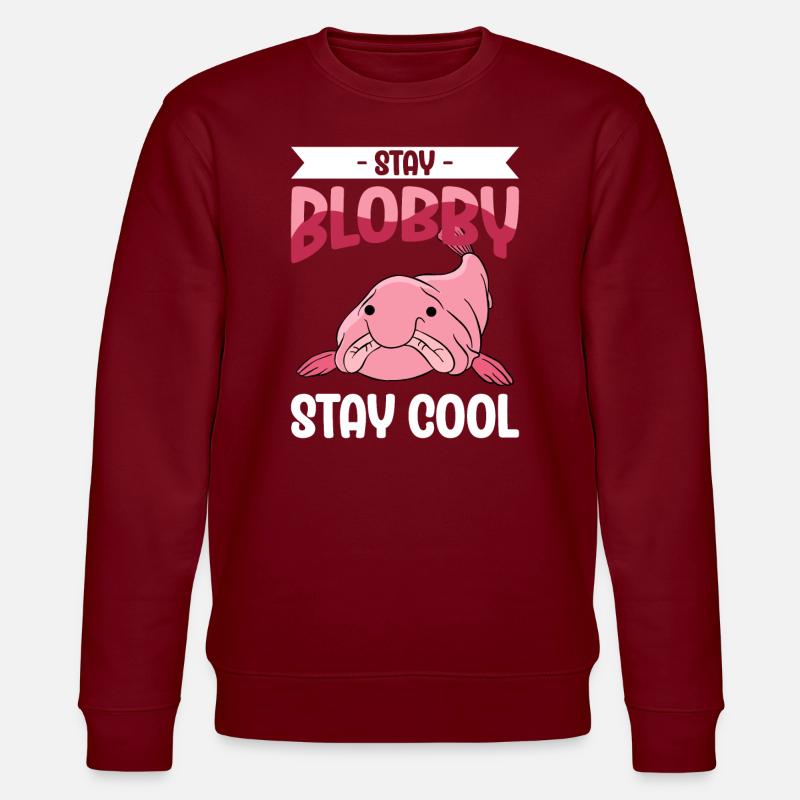 Funny Blobfish Cute Blobfish - Stanley/Stella CHANGER Unisex Organic Sweatshirt - burgundy