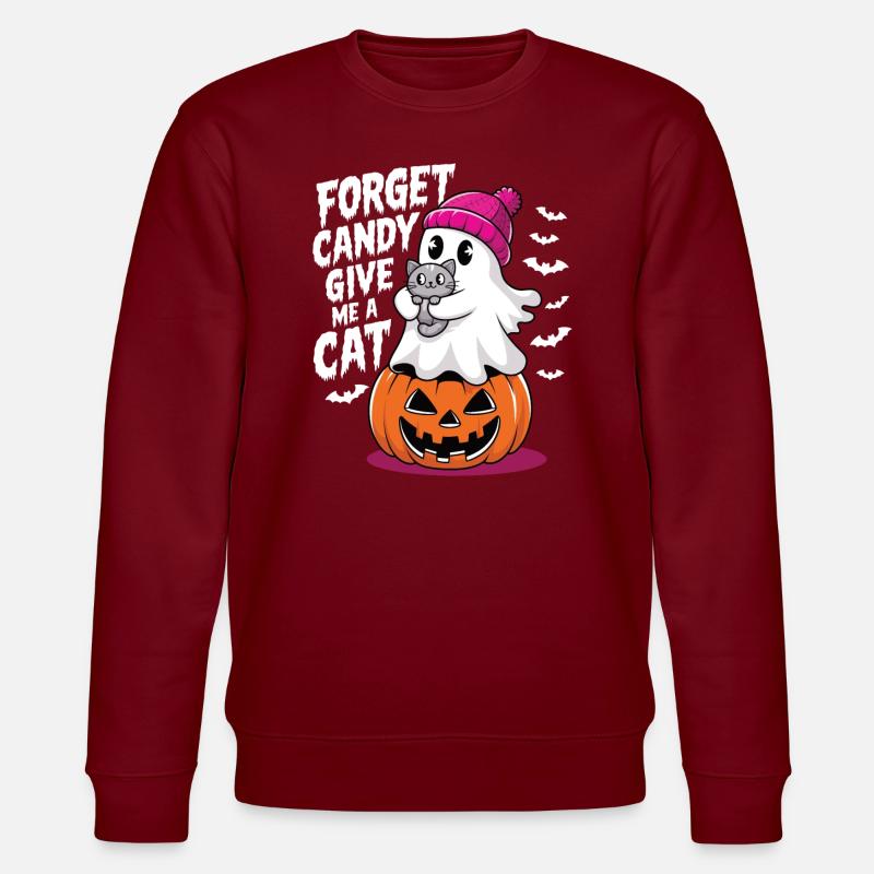 Halloween Chat Oublier les bonbons Donnez-moi un chat - Sweat bio CHANGER Stanley/Stella Unisexe - bordeaux