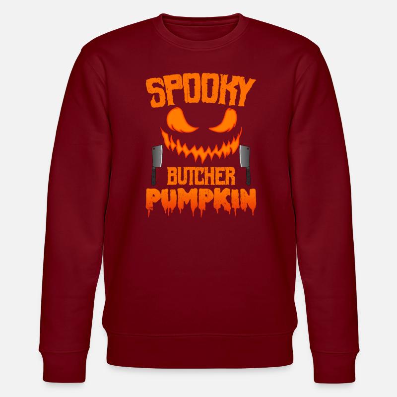 Halloween Metzger Halloween Fleischer - Stanley/Stella Unisex Bio-Sweatshirt CHANGER  - Burgunderrot