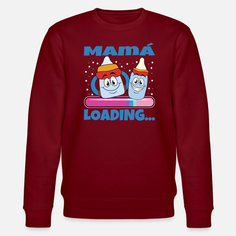 Mama 2024 Werdende Mutter Schwangerschaft - Stanley/Stella Unisex Bio-Sweatshirt CHANGER - Burgunderrot