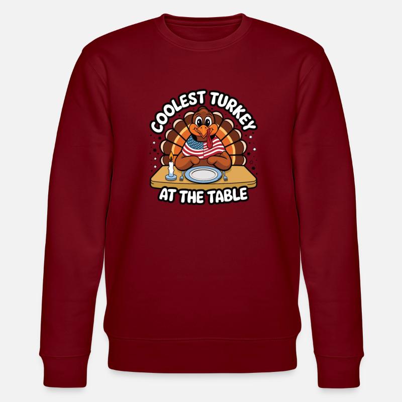 Dinde drôle de Thanksgiving - Sweat bio CHANGER Stanley/Stella Unisexe - bordeaux
