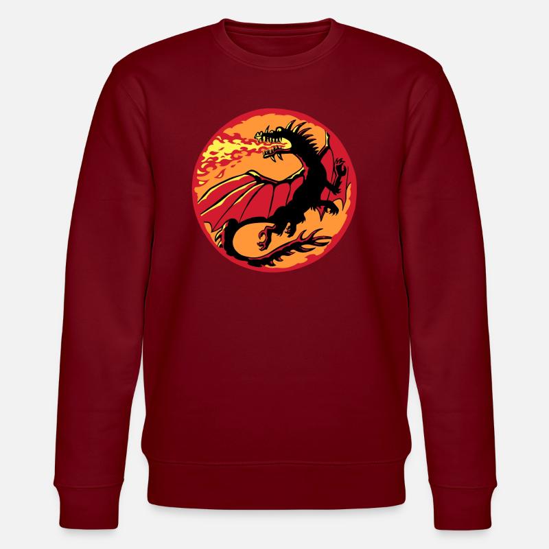 Drache - Stanley/Stella Unisex Bio-Sweatshirt CHANGER  - Burgunderrot