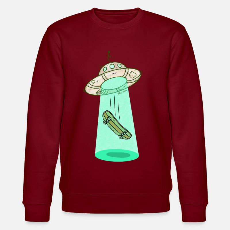 Ufo Skateboard Beam - Stanley/Stella Unisex Bio-Sweatshirt CHANGER - Burgunderrot