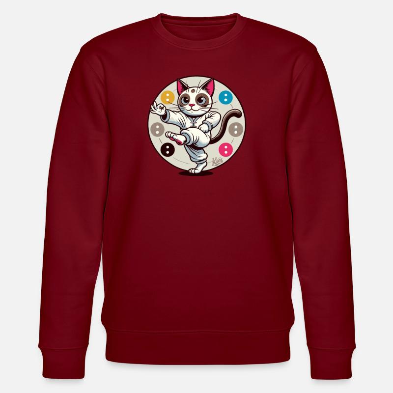 Thai-Chi-Meditation-Katze - Stanley/Stella Unisex Bio-Sweatshirt CHANGER  - Burgunderrot