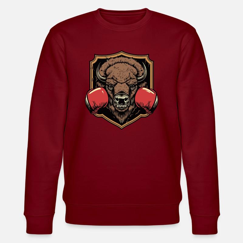 Bison Boxer MMA Logo - Sweat bio CHANGER Stanley/Stella Unisexe - bordeaux