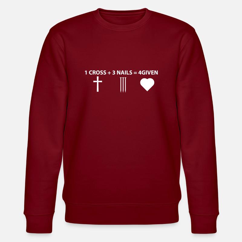 4given Jesus - Stanley/Stella Unisex Bio-Sweatshirt CHANGER  - Burgunderrot