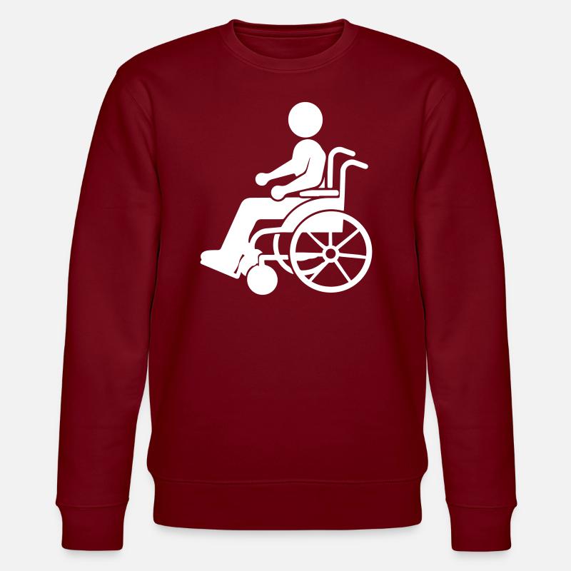 Mann im Rollstuhl Barrierefreiheit - Stanley/Stella Unisex Bio-Sweatshirt CHANGER - Burgunderrot