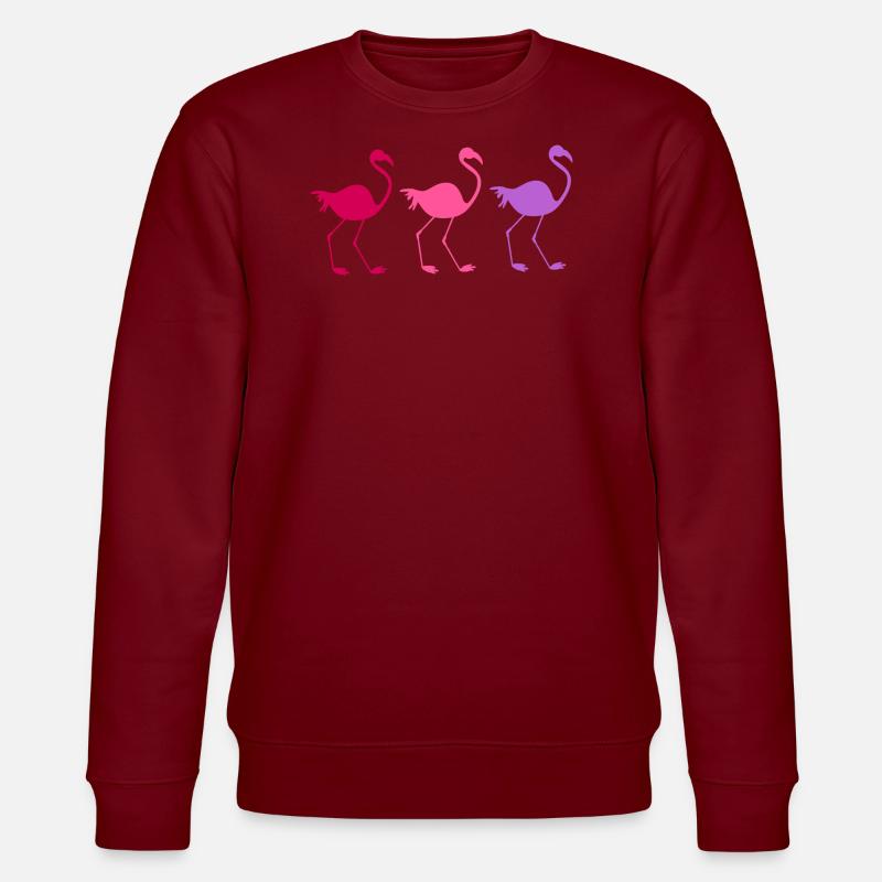 Drei bunte Flamingos - Stanley/Stella Unisex Bio-Sweatshirt CHANGER - Burgunderrot