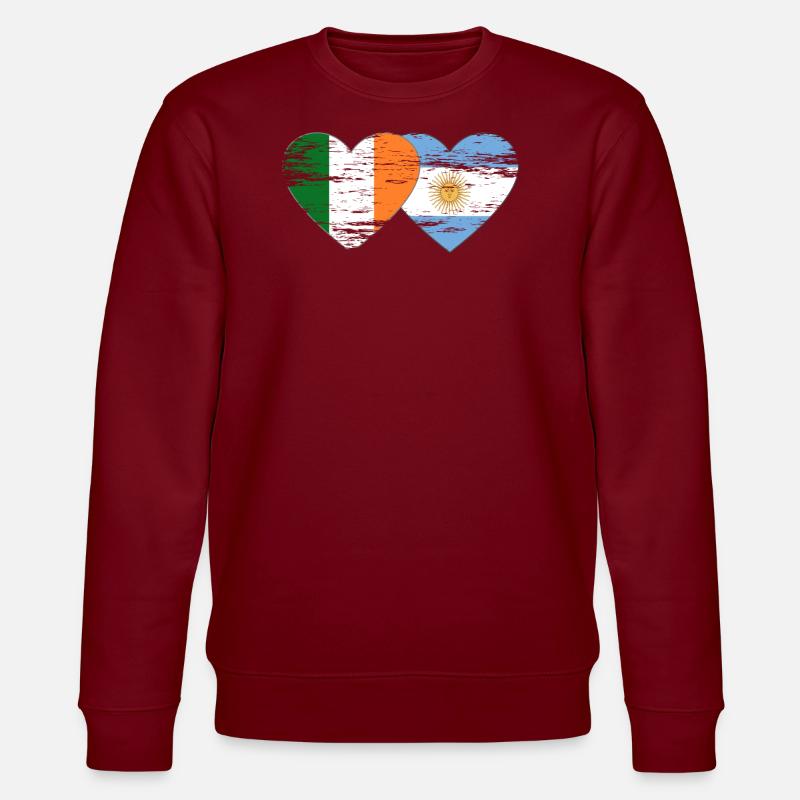 Irlande Argentine Drapeau Utilisé - Sweat bio CHANGER Stanley/Stella Unisexe - bordeaux