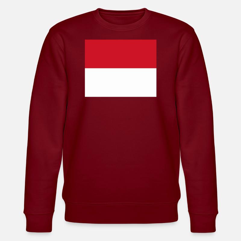 Monaco flag / Drapeau Monaco - Sweat bio CHANGER Stanley/Stella Unisexe - bordeaux